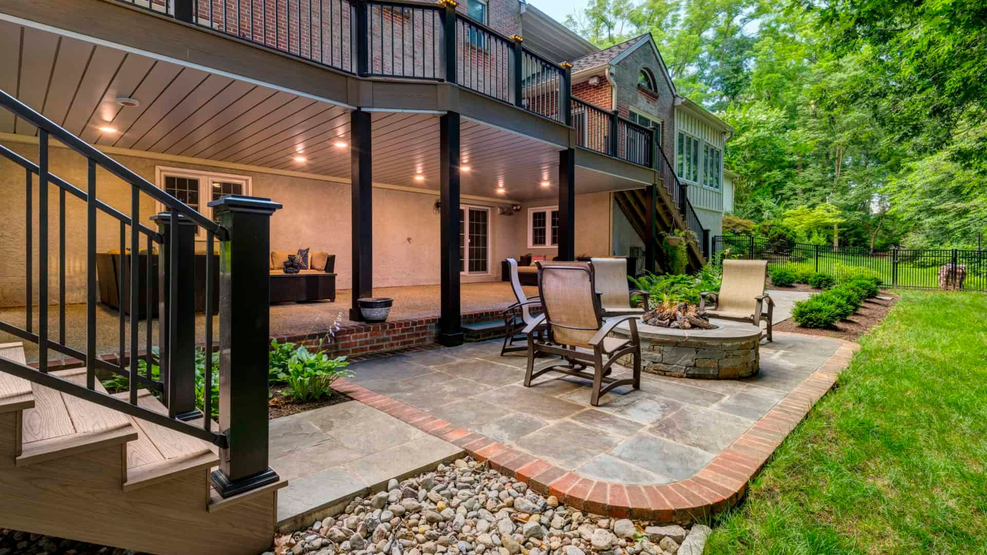 Beautiful patio and deck in a Delaware County, PA backyard