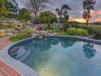 Pool side landscaping